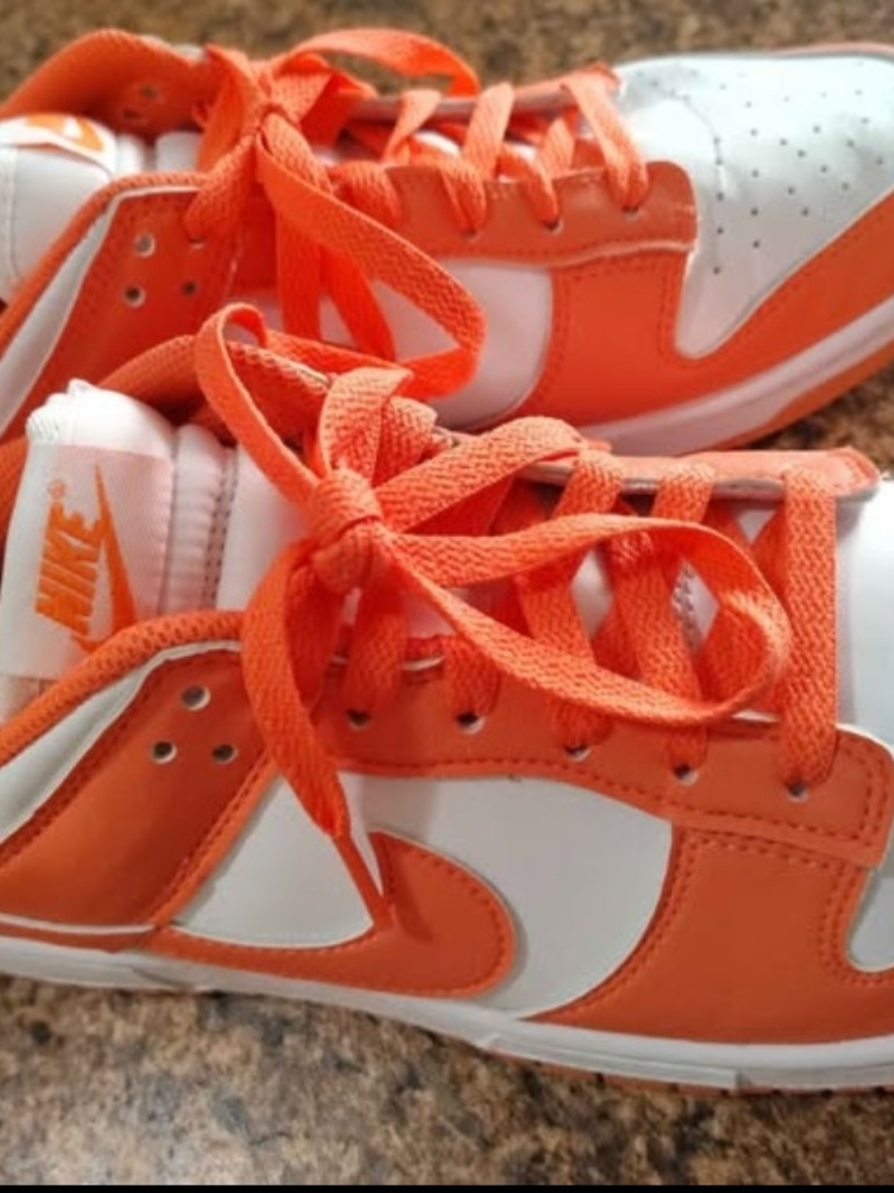 Nike Kids Orange and White Low-Top Sneakers